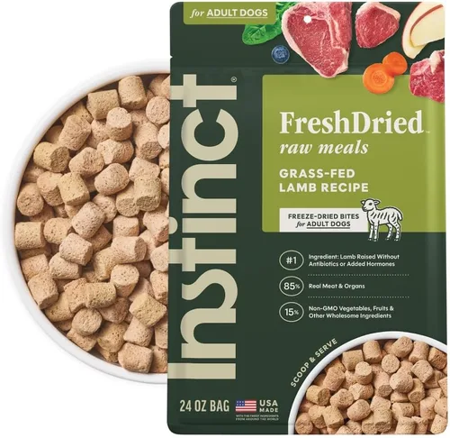 Vista 20 de Instinct Comidas crudas liofilizadas, alimento seco natural para perros, sin granos, carne de res real, bolsa de 3 onzas
