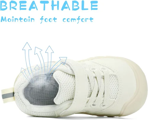 Vista 5 de SOPMDH Zapatos para niños y niñas, zapatos transpirables para caminar, ligeros, antideslizantes, para recién nacidos, zapatos planos 6, 9, 12, 18