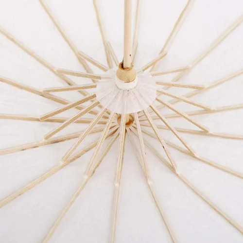 Vista 7 de Sombrilla de papel blanco, sombrilla de papel para decoración de papel pequeño, sombrilla de papel para bodas, fiestas, fotografía, disfraces