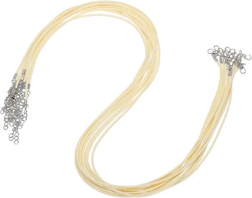 Vista 67 de MECCANIXITY 10 cordones de collar encerado de 18 pulgadas, cadena de collar a granel con cierre de 0.059 in de cuerda de cuero encerado para hacer