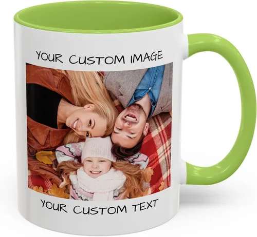 Vista 24 de Taza de café personalizada, regalo personalizado, taza de cerámica con foto, imágenes o texto, novedad de tazas personalizadas, perfecta para rojo