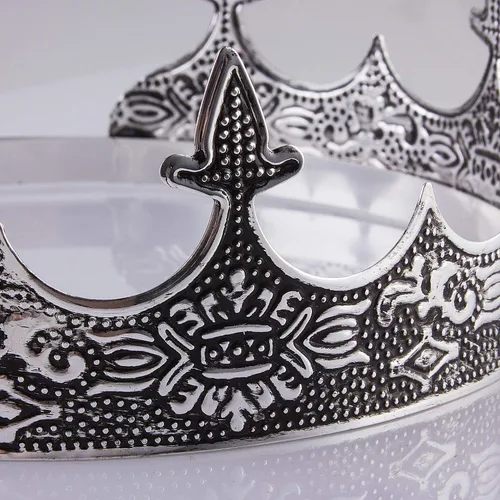 Vista 4 de CROWN GUIDE Corona de rey para hombres, boda medieval, accesorios de corona real para niño