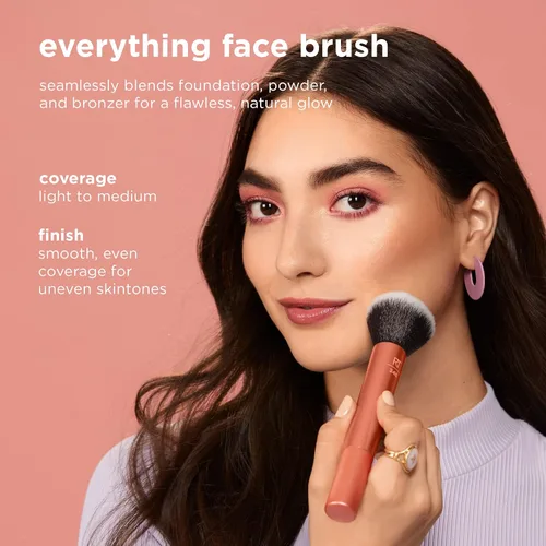 Vista 4 de Real Techniques Everything - Brocha de maquillaje facial, acabado impecable, aplicación de maquillaje sin rayas, para aplicación de maquillaje