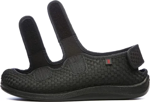 Vista 2 de JIONS - Zapatos extra anchos con velcro ajustable para hombre y mujer, para pies hinchados, pies diabéticos y con edemas, botas pantuflas unisex