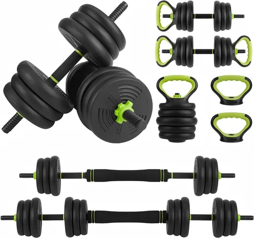 Vista 12 de Mancuernas ajustables, juego de pesas libres de 44/66/88 libras con conector, juego de mancuernas de peso 4 en 1 utilizado como kettlebells, barra