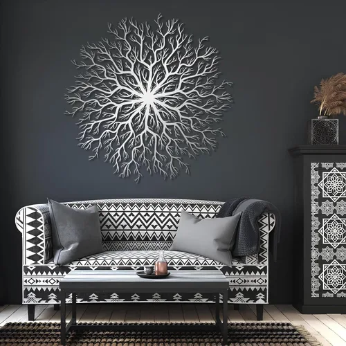 Vista 5 de Arte de pared de metal árbol de la vida, decoración de pared de árbol genealógico, arte de pared de árbol de metal, decoración de pared de metal