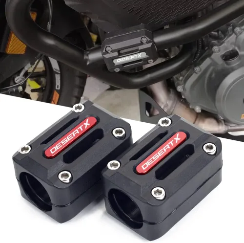 Vista 7 de 2021 2022 para Ducati Desert X DesertX Accesorios de motocicleta Protector de motor Barra de choque Protección Bloque de parachoques Titanio