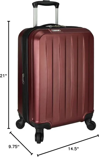 Vista 2 de Elite Luggage Equipaje giratorio extensible de mano rígido, Borgoña, Equipaje giratorio extensible de mano rígido