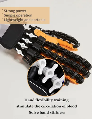 Vista 5 de Nuevos guantes de robot de rehabilitación 2024, equipo de recuperación de hemiplejia de mano mejorado, carga USB y ajuste de fuerza, para restaurar