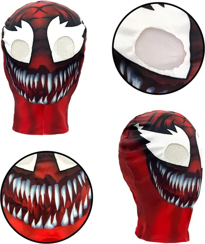 Vista 4 de PUNKSUIT Traje de superhéroe para niños, disfraz de cosplay de Halloween con máscara LED
