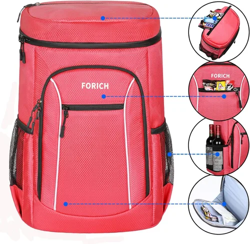 Vista 4 de FORICH Mochila enfriadora portátil suave con aislamiento a prueba de fugas, bolsa enfriadora grande para hombres y mujeres, para el trabajo, viajes