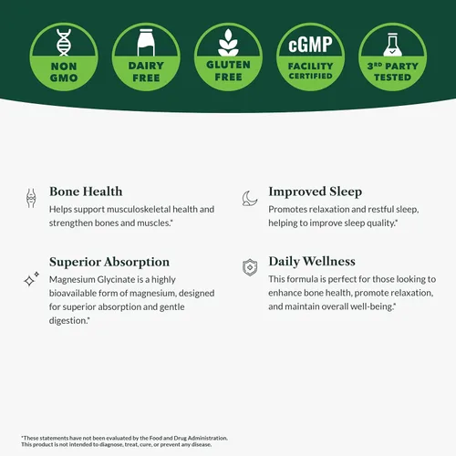 Vista 7 de Greens First Suplemento de glicinato de magnesio – puede apoyar la salud del corazón, la salud muscular y apoyar el metabolismo – Mejor tasa