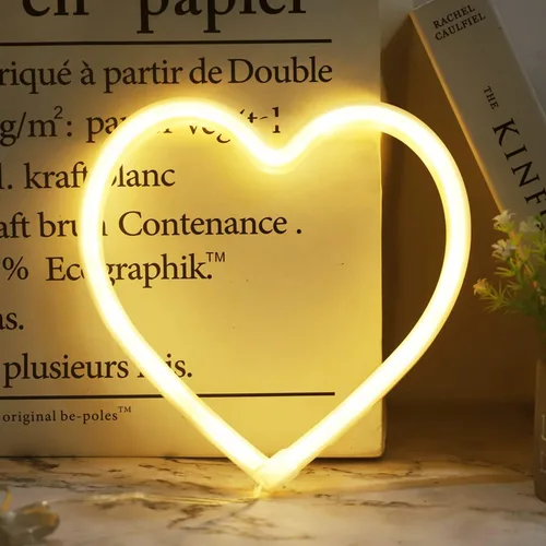 Vista 9 de Letreros de neón con forma de corazón para el día de San Valentín, luces LED de amor con USB y pilas para el hogar, pared, día de la madre, boda