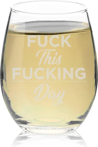 Vista 2 de Veracco Divertida copa de vino sin tallo para regalo de cumpleaños para el día de la madre (cristal, transparente)