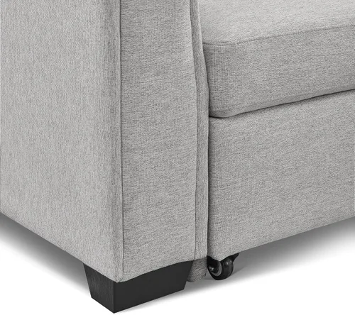 Vista 11 de American Furniture Classics Sofá cama modular copetudo gris claro con almacenamiento, 92 x 59 x 36 pulgadas