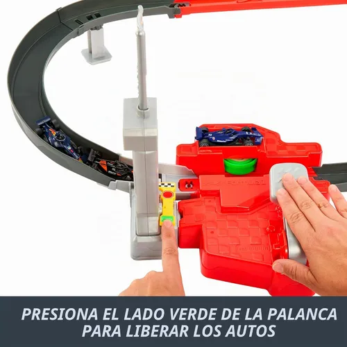 Vista 6 de Hot Wheels Sprint Race Circuit Track Set con 3 autos de juguete