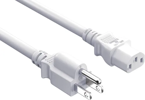 Vista 13 de IEC320 C13 a NEMA 5-15P - Cable de alimentación universal de 1 pie y 18 AWG, compatible con computadoras, monitores, impresoras y televisores