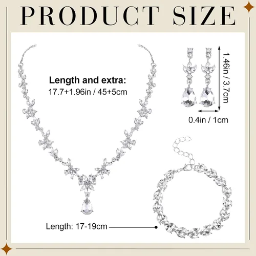 Vista 3 de Yaomiao Juego de 4 piezas de joyería de disfraz para mujer, juego de joyería nupcial para boda, corona de diamantes de imitación, corona de reina