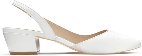 Vista 2 de MSKFZEK Zapatos de tacón bajo para mujer