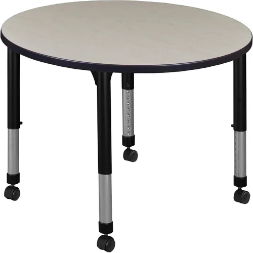 Vista 12 de Regency Kee Mesa redonda móvil de altura ajustable, 30 pulgadas, color cereza