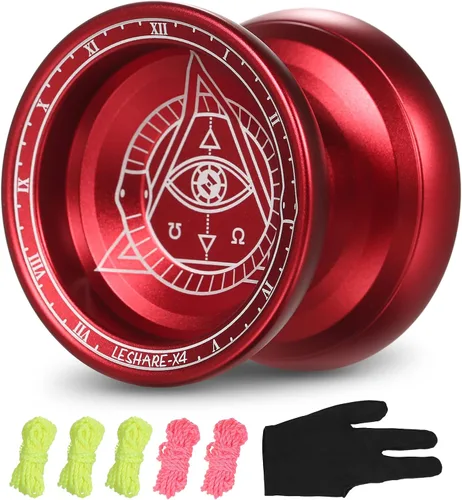 Vista 15 de Lixada Yoyo profesional de aluminio competitivo Yoyo Ball Yo Yo regalo con 5 cuerdas de repuesto y guante, ideal para principiantes y para trucos