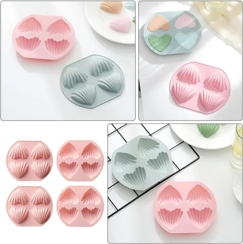Vista 9 de 4 moldes de silicona para dulces, moldes para hornear en forma de corazón, 4 cavidades de silicona para tartas de chocolate, chocolate, día de San