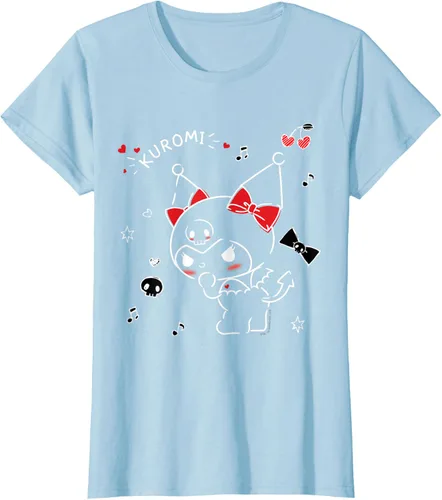 Vista 22 de Kuromi Camiseta Mischievous Tee Shirt Negro