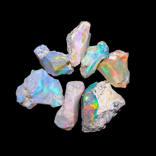 Vista 6 de Jaguar Gem New Lot 50 unidades de piedra natural de ópalo etíope áspero de grado A, suministro de cristales crudos, piedras preciosas para hacer