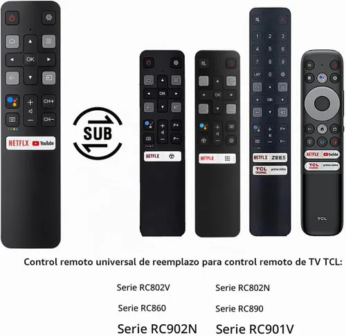 Vista 2 de Control remoto universal RC802V para todos los televisores inteligentes TCL