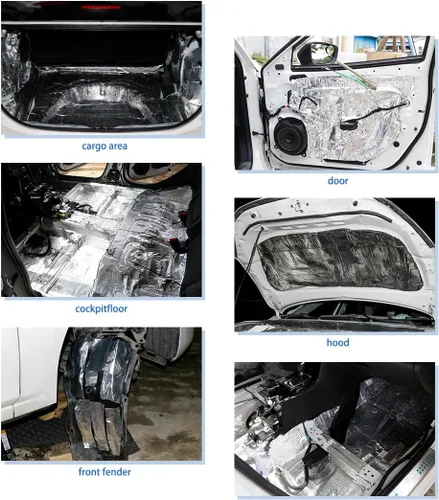 Vista 5 de uxcell 236mil 10.76sqft Car Audio Stereo Sound Deadener aislamiento térmico Mat 79" x 20