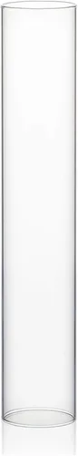 Vista 27 de WGVI Funda para portavelas Hurricane, ancho de 2 pulgadas, altura de 12 pulgadas, portavelas cilíndrico de vidrio transparente, tubo de chimenea