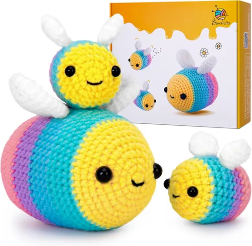 Vista 6 de Crochetta Kit de ganchillo para principiantes con tutoriales en video paso a paso, aprende a tejer para adultos y niños, suministros de manualidades