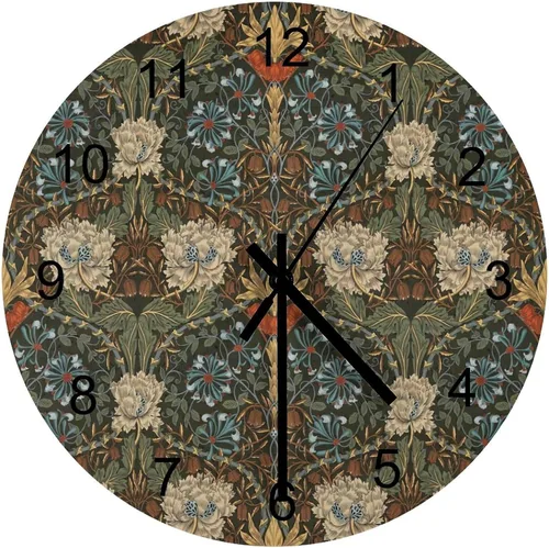 Vista 22 de Reloj de Pared de Flores Silencioso Sin Tictac Operado por Batería, Caricatura de los 70s Linda Flor Abstracta Pastel Margarita Reloj Floral