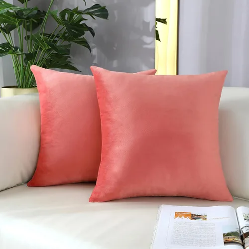 Vista 17 de mixeoo Comfy - Juego de 2 fundas de almohada decorativas de terciopelo grueso sólido y grueso, súper suaves, decoración del hogar para sofá, sala