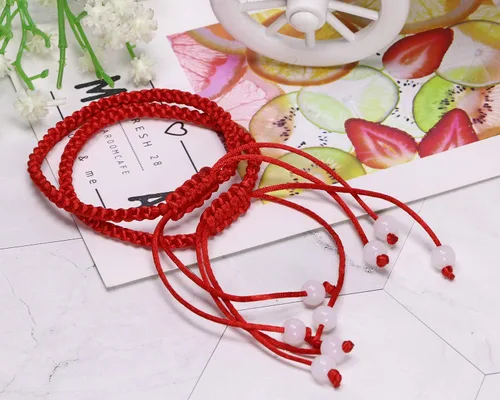 Vista 4 de PENTA ANGEL Pulsera de cuerda de mano roja, 12 piezas, ajustable, trenzada, correa de cordón de la suerte para protección, éxito, amistad