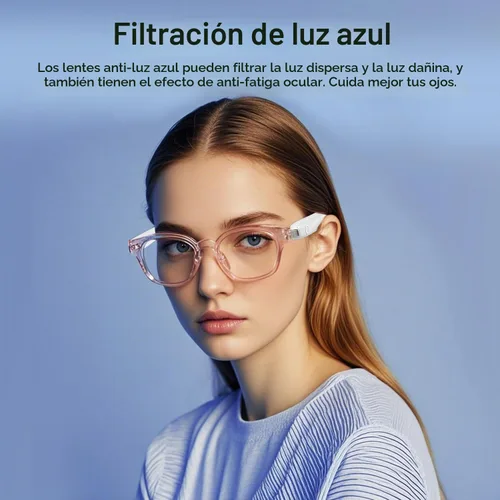 Vista 9 de Gafas Bluetooth con traducción AI, gafas inteligentes con audio Rosa-AI