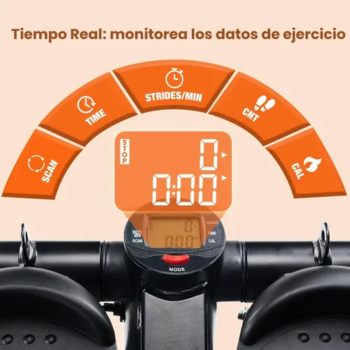 Vista 4 de Sweetcrispy Mini Steppers de Escalón con Bandas de Resistencia para Ejercicio en Casa, Máquina Stepper de Ejercicio de Giro Portátil para Sliver Pro