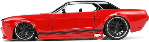 Vista 4 de Jada Big Time Muscle 1:24 1965 Ford Mustang - Auto fundido a presión (rojo/negro)