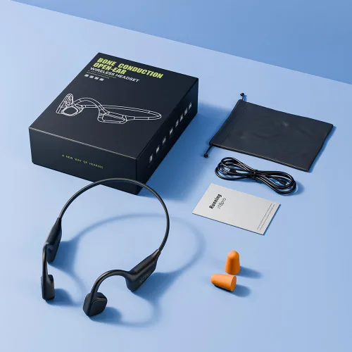 Vista 7 de Auriculares de conducción ósea, auriculares inalámbricos Bluetooth 5.4 de oreja abierta, con micrófono, tiempo de reproducción de 15 horas Negro