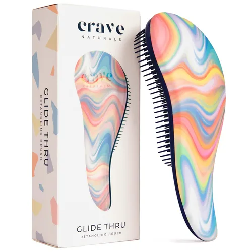 Vista 16 de Crave Naturals, Cepillo Desenredarte Deslizante para Resultados Definitivos, Niños y Adultos, Uso como Peine o Cepillo para Cabello, Color Negro