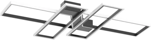 Vista 4 de SMG Moderna lámpara de techo LED para dormitorio, lámpara LED regulable de 35 pulgadas, lámpara de techo de diseño cuadrado de montaje empotrado