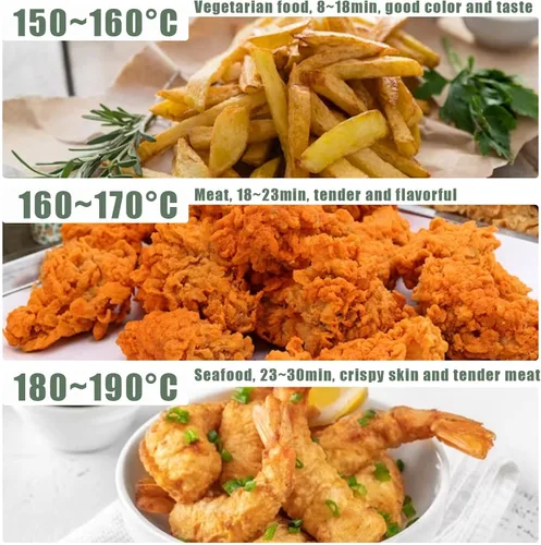 Vista 6 de Alvinlite Olla para freidora, freidora pequeña de tempura, olla japonesa de acero inoxidable con termómetro, freidoras verdes de grasa profunda