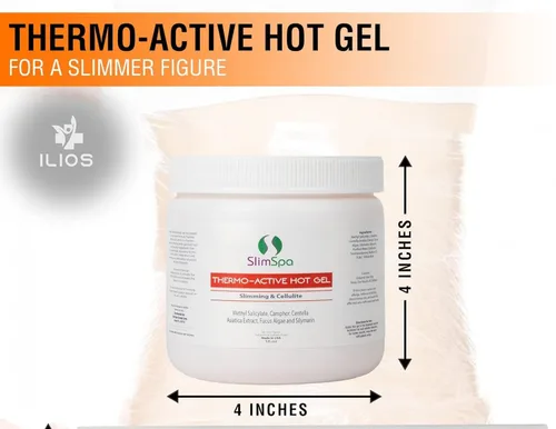 Vista 2 de SlimSpa Gel caliente termoactivo - Tratamiento para mujeres y hombres, removedor de celulitis para vientre, trasero, brazo, abdomen - Gel corporal
