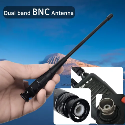 Vista 3 de Antena BNC HYS-701N de doble banda VHF/UHF 2M 70CM Antena para ICOM IC-A14 IC-V8 Vertex HX300 HX320 Kenwood TK100 TK200 Radio de mano (3 unidades)