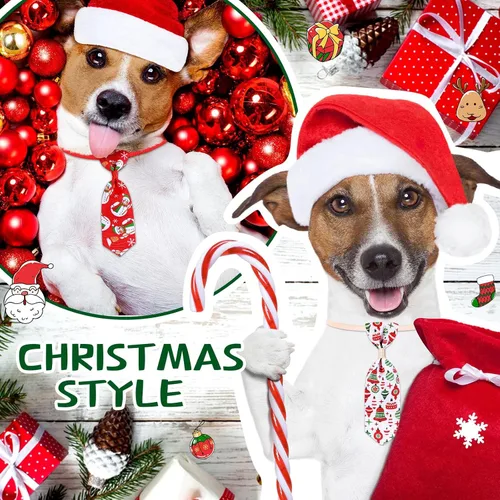 Vista 6 de Eccliy 120 piezas de pajarita de perro de Navidad a granel, decoración de Bonito estilo.