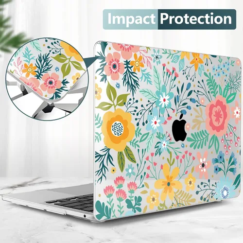 Vista 6 de TWOLSKOO Funda compatible con MacBook Pro de 13 pulgadas 2023-2016 A2338 M2/M1 A2251 A2289 A2159 A1989 A1706, cubierta rígida de plástico y funda