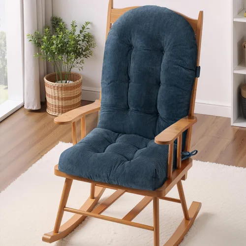 Vista 43 de Cojín para Silla Mecedora - Tela de Chenilla, Esponja de Alta Densidad, Almohadillas de Asiento Copetudas Antideslizantes y Duraderas con Lazos