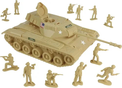 Vista 12 de Set de juegos tanque Tim Mee Toy Walker Bulldog, color azul, 13 piezas, fabricado en EE. UU