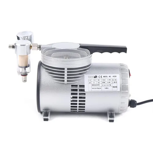 Vista 4 de Bomba de vacío de 1/4HP Bomba de vacío sin aceite Bomba de vacío de aire de paleta rotativa de una etapa con 600mmHG Grado de vacío Pro Bomba