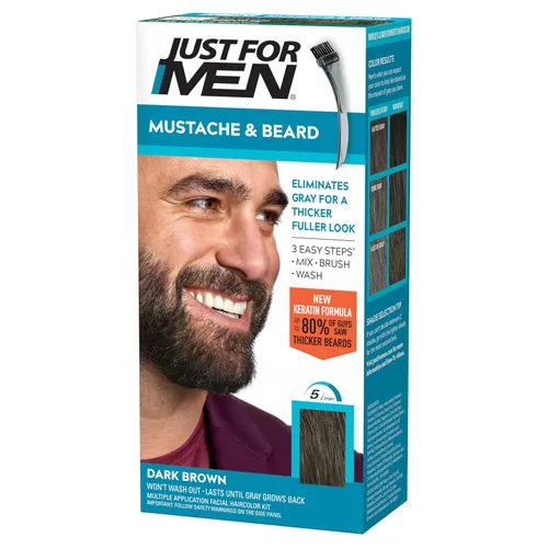 Vista 28 de Just For Men - Tinte para bigote y barba, tinte para barba para hombres con cepillo, incluye queratina, biotina, aloe vera y aceite de coco